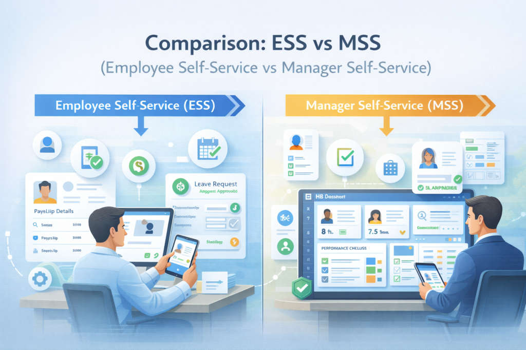 Comparison: ESS vs MSS (Manager Self-Service)